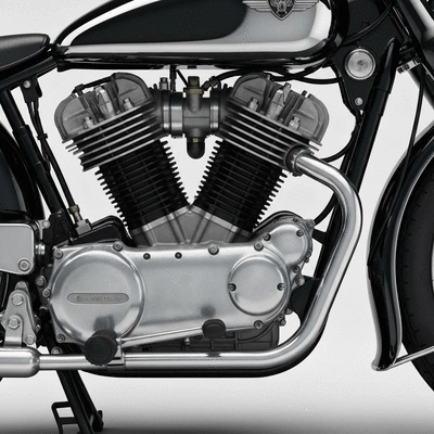 Vintage motorcycle engine with intricate details