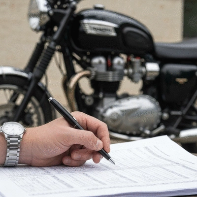 Hand holding a pen over a financial report, symbolizing investment decisions